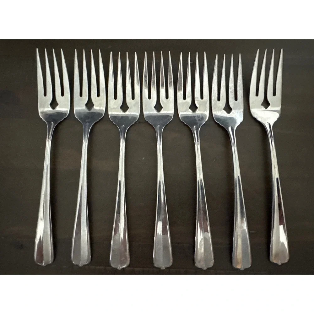 Oneida USA Gala-Impulse Stainless Cocktail Seafood Forks Set/7 Glossy Bead Tip